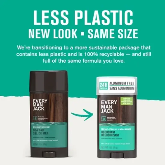 Every Man Solid Deodorant Jack Sea Salt + Citrus - 3oz image {2}