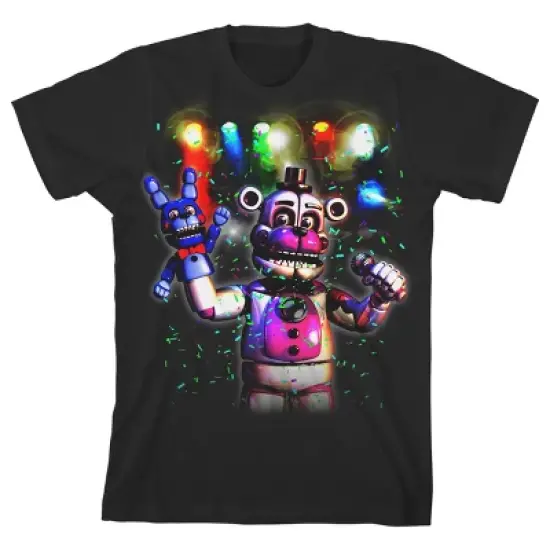 Five Nights at Freddy's Sister Location Party Time Boy's Black T-shirt image {3}