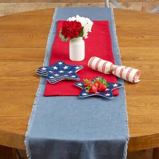 The Lakeside Collection Set of 4 Stars and Stripes Melamine Plates - Salad image {1}