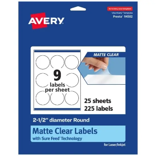 Avery Matte Clear Labels,  2-1/2" diameter Round image {7}