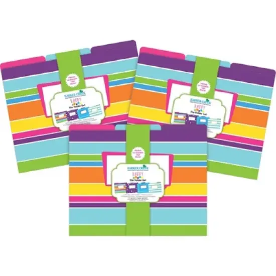 Barker Creek Happy 14pt Letter-Size File Folders Multi-Design Set 36 per Set: Top Tab, Non-Pronged, 50 Sheet Capacity, Multicolored image {2}