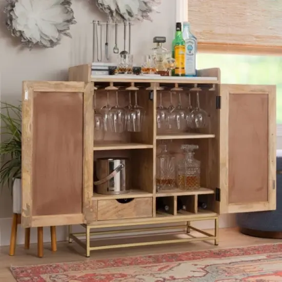 Gordon Bar Cabinet Natural - Linon image {11}