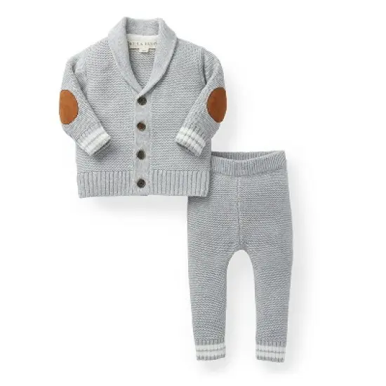 Hope & Henry Baby Organic Cotton Cardigan and Sweater Legging Set image {5}