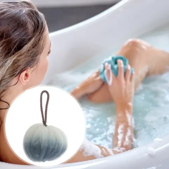 Unique Bargains Two Colors Bath Shower Loofah Sponge 1 Pc image {1}