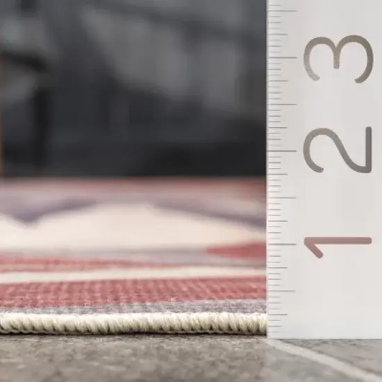 nulOOM Mayra Tropical Leaves Machine Washable Indoor/Outdoor Patio Area Rug image {2}