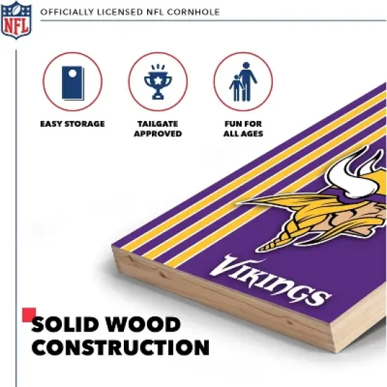 NFL Minnesota Vikings 2'x3' Wood Cornhole Set image {2}