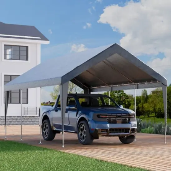 EROMMY Carports 12x20 Heavy Duty,Gray image {6}
