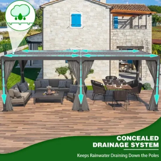 Erommy Outdoor Louvered Aluminum Pergola image {5}