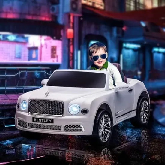 Aosom Bentley 12V Ride on Car with Remote Control, Battery Powered Car with Suspension, Startup Sound, Forward & Backward Function, LED Lights, MP3, Horn, Music, 2 Motors, for 37-72 Months image {1}