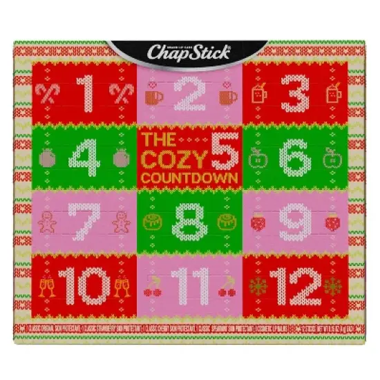 ChapStick Cozy Countdown Holiday Lip Balms 12-Pack, Advent Calendar image {9}