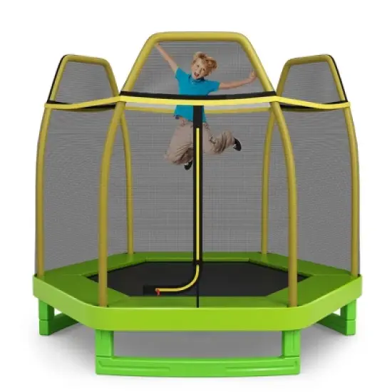 Costway 7FT Kids Trampoline Outdoor Indoor Recreational Bounce Jumper ASTM Approved image {12}