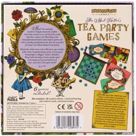 Professor Puzzle USA, Inc. Alice In Wonderland The Mad Hatters Tea Party Games | 6 Games image {2}