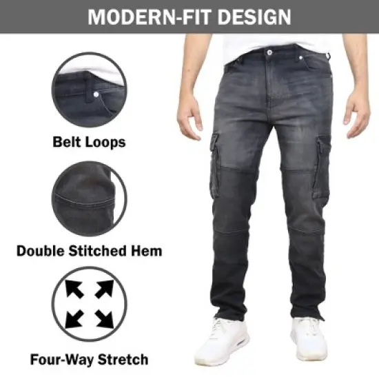 Blue Ice Men's Stretch Cargo Pocket Jeans image {4}