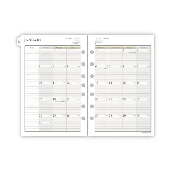 1-Page-Per-Day Planner Refills, 8.5 x 5.5, White Sheets, 12-Month (Jan to Dec): 2026 image {2}
