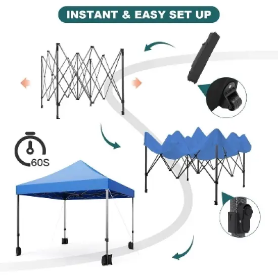 10x10 FT Portable Gazebo Canopy Tent, Lightweight Folding Design, UV Protective Shade Top, Easy Setup Sun Shelter for Camping, Beach, Parties image {2}