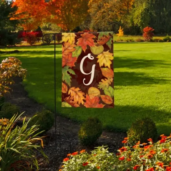 Briarwood Lane Fall Garden Flag 12x18 For Outdoor Fall Leaves Monogram Letter G For Fall Garden Flag Flags For Outside image {3}