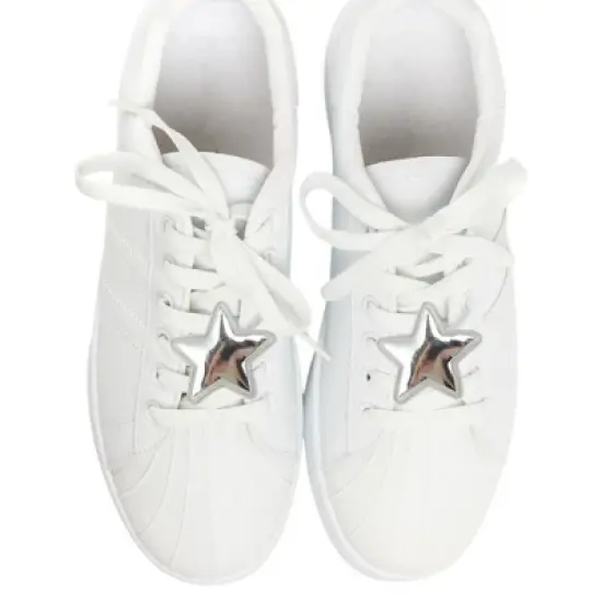 Unique Bargains Five-pointed Star Shoelace Charms Silver Tone 1 Pair image {1}