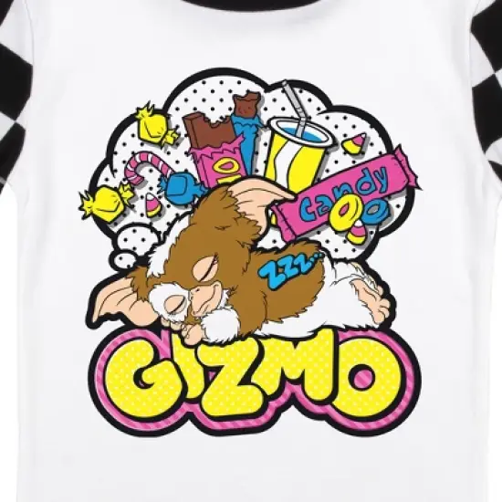 Gremlins Gizmo Snacks Youth Black & White Checkered Sleep Set image {3}