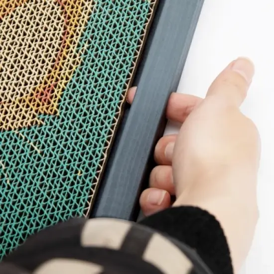 SEVOBAL Pet Scratcher 15-Piece Replaceable Cat Scratching Board Set with Adorable Designs for Furniture Protection, Play, Multicolored, 17"*13"*4" image {4}