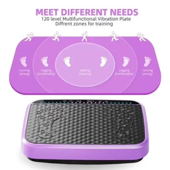 NAYSAYE Vibration Plate Fitness Equipment Whole Body Massager for Energy Boost and Toning, Purple, 20.5"*14.2"*4.5" image {3}