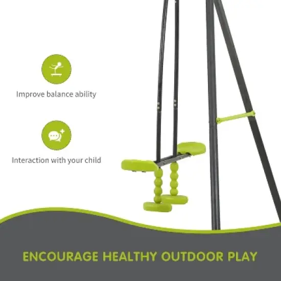 Triple Children Metal Safe Swing Set 440lbs for outdoor playground three seat image {2}