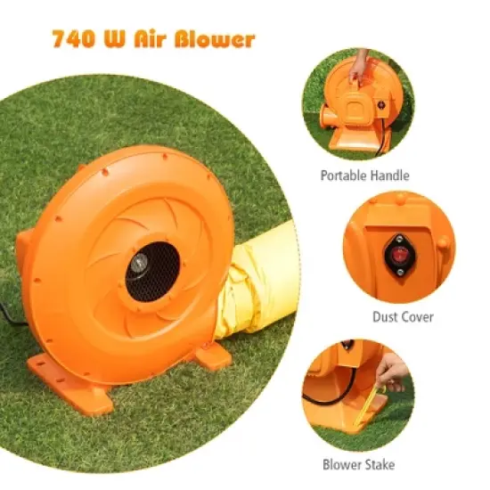 Costway  Kids Bounce House Castle Splash Water Pool W/ 740W Blower image {9}