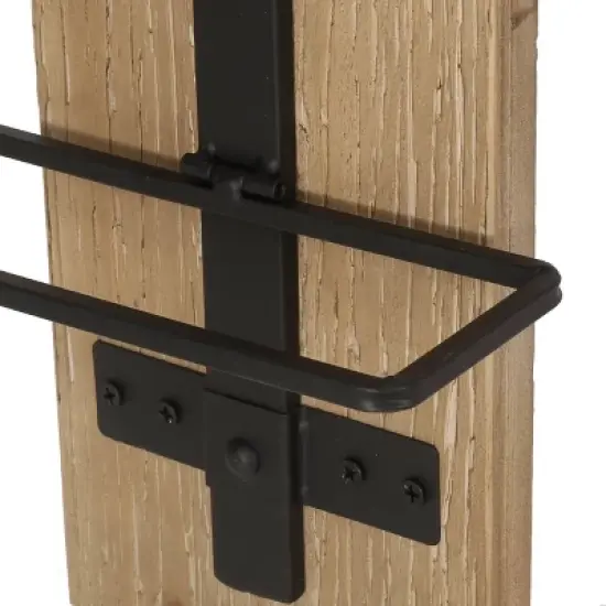 Toston Modern Industrial 8 Bottle Wall Mounted Wine Rack Natural/Black - Christopher Knight Home image {6}