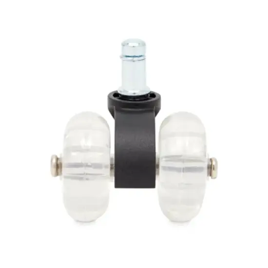 Built Industrial Set of 5 Universal 7/16 Stem Clear Office Chair Caster Wheels Replacement Parts, Clear image {4}