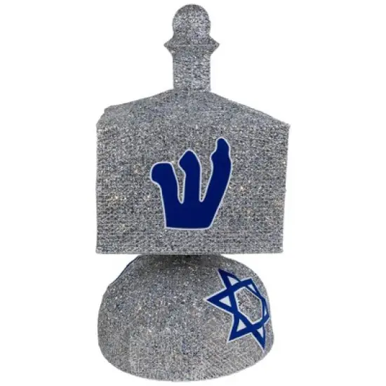 Northlight LED Lighted  Dreidel Outdoor Decoration - 37" - Clear Lights - Silver image {4}