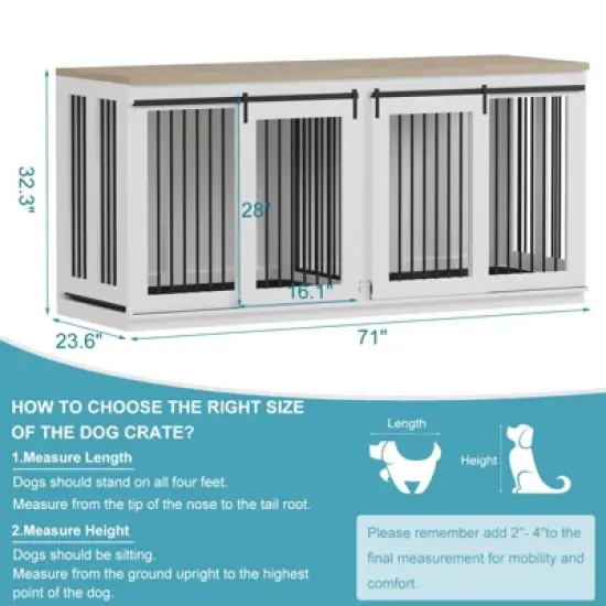 Large Dog Crate Furniture for Large Breed, Heavy Duty Dog Kennel with Divider,All Steel Frame Crate image {5}