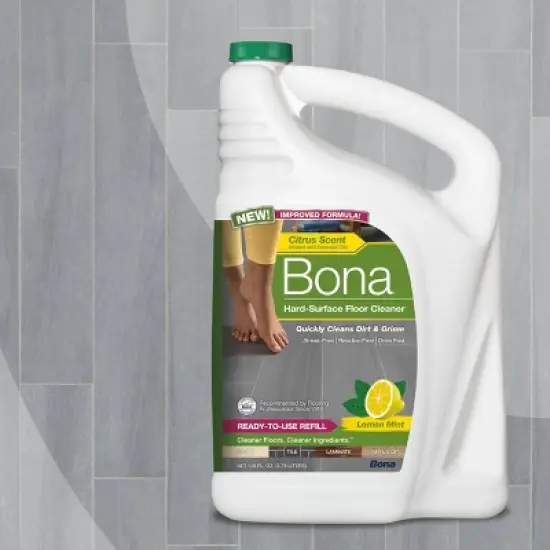 Bona Lemon Mint Cleaning Products Mop Refill Multi Surface All Purpose Floor Cleaner - 128oz image {6}