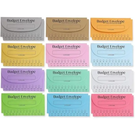 Paper Junkie 96 Pack Bulk Budget Envelopes for Cash System, Budgeting Tracker Binder, Money Saving Challenge, 12 Colors image {4}
