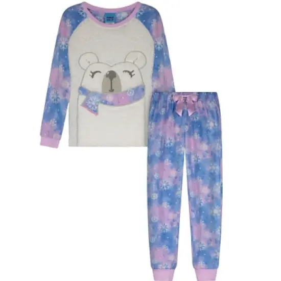 Sleep On It Girls Polar Bear Soft Novelty Fleece 2-Piece Pajama Sleep Pant Set image {5}