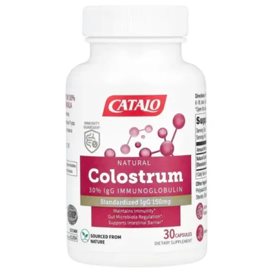 CATALO Natural Colostrum 30% IgG Immunoglobulin, 30 Capsules (500 mg Per Capsule) image {2}