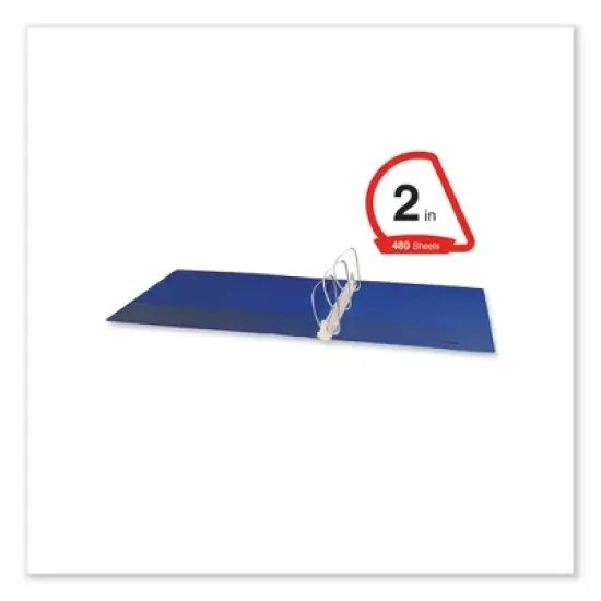 Universal Slant D-Ring View Binder, 3 Rings, 2" Capacity, 11 x 8.5, Navy Blue image {3}