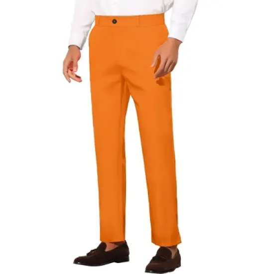 Lars Amadeus Men's Slim Fit Flat Front Solid Color Skinny Business Dress Pants image {11}