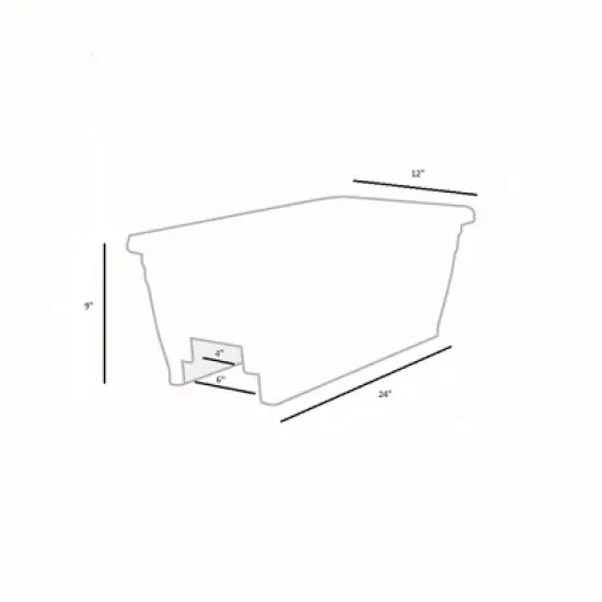 The HC Companies 24 Inch Wide Heavy Duty Plastic Deck Rail Mounted Garden Flower Planter Boxes with Removable Drainage Plugs, White (5 Pack) image {3}