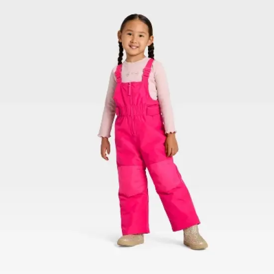 Toddler Girls' Solid Snow Bib - Cat & Jack&trade; Pink image {2}