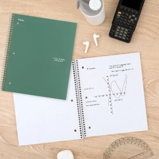 Five Star 1 Subject 100pg Graph Ruled Solid Spiral Notebook: Multicolor, 8.5x11", Flexible Cover, 3 Hole Punched image {7}