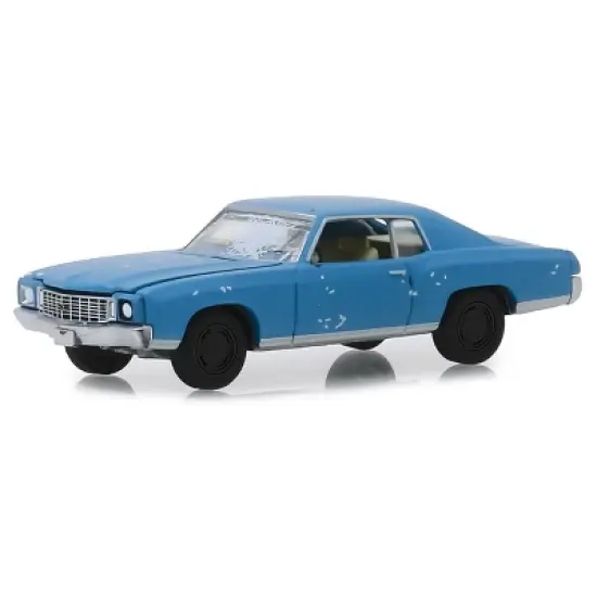 1972 Chevrolet Monte Carlo Light Blue (A Beat Up) "Ace Ventura: Pet Detective" (1994) Movie 1/64 Diecast Car Greenlight image {1}