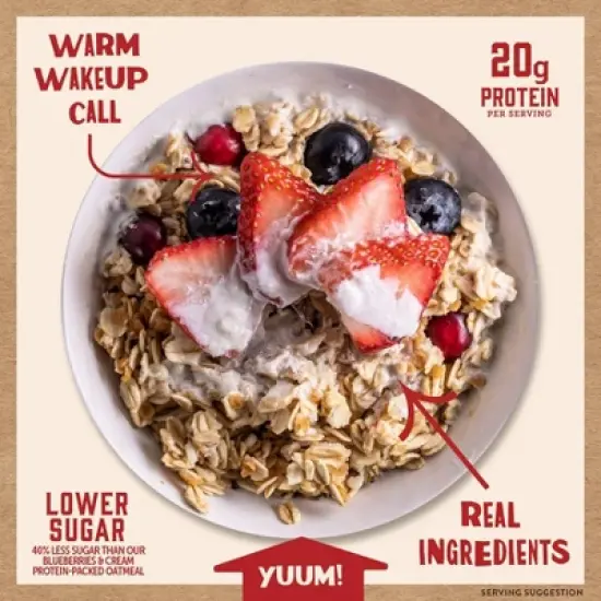 Kodiak Cakes Peak Protein Packed Berries & Cream Oatmeal - 10.58oz/4ct image {4}