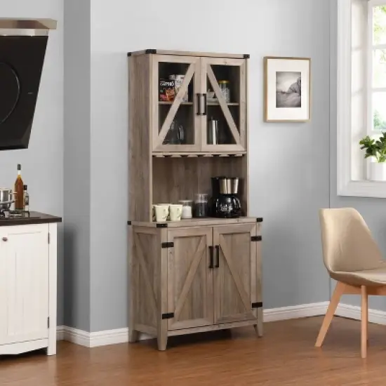 Wall Bar Cabinet with Glass Doors - Home Source image {6}