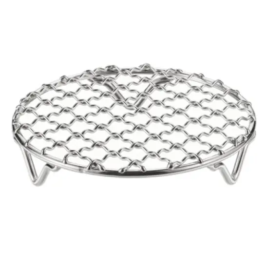 Unique Bargains Stainless Steel Round Cross Wire Barbecue Grill with Legs image {31}