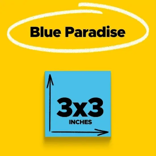 Post-it Super Sticky Notes 3" x 3" Electric Blue 90 Sheets/Pad 258340 image {1}