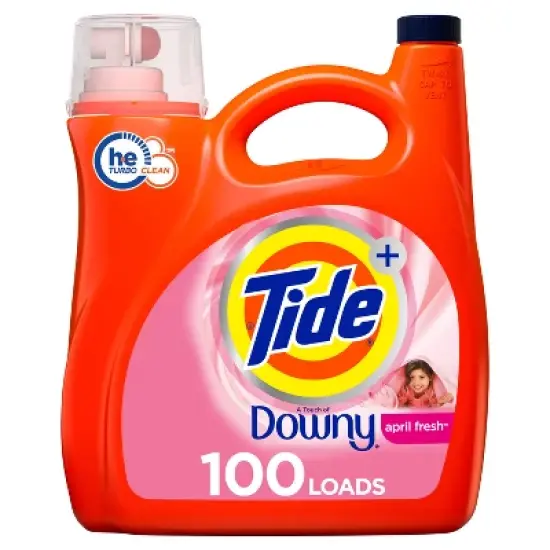 Tide Plus Downy High Efficiency Liquid Laundry Detergent - April Fresh image {12}
