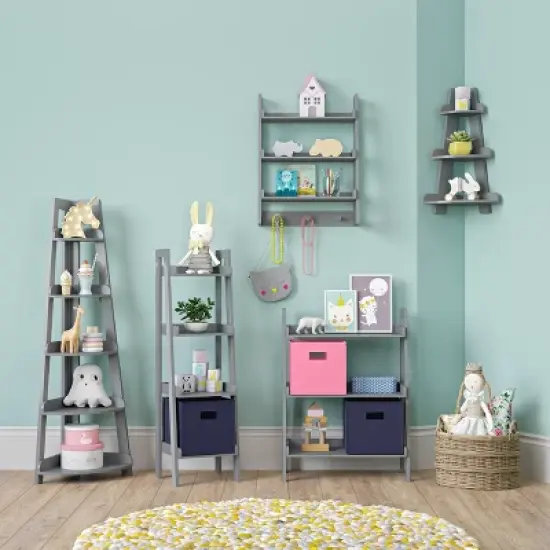 Kids' 5 Tier Corner Ladder Shelf - RiverRidge Home image {4}