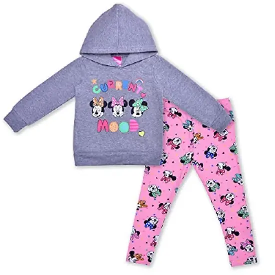 Disney Girl's 2-Pack Minnie Mouse Graphic Pullover Hoodie and Legging Pant Set image {6}