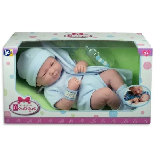 JC Toys La Newborn 14" Boy Baby Doll 5pc Set - Blue Romper image {3}