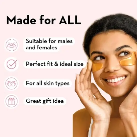 Elizabeth Mott 24K Gold Under Eye Patches with Collagen & Niacinamide - Hydrating & Brightening Eye Mask - 20 Pairs image {4}