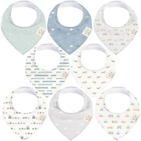 8pk Organic Baby Bandana Bibs, Baby Drool Bibs for Baby Boy, Girl, Baby Bibs for Infant, Newborn image {41}